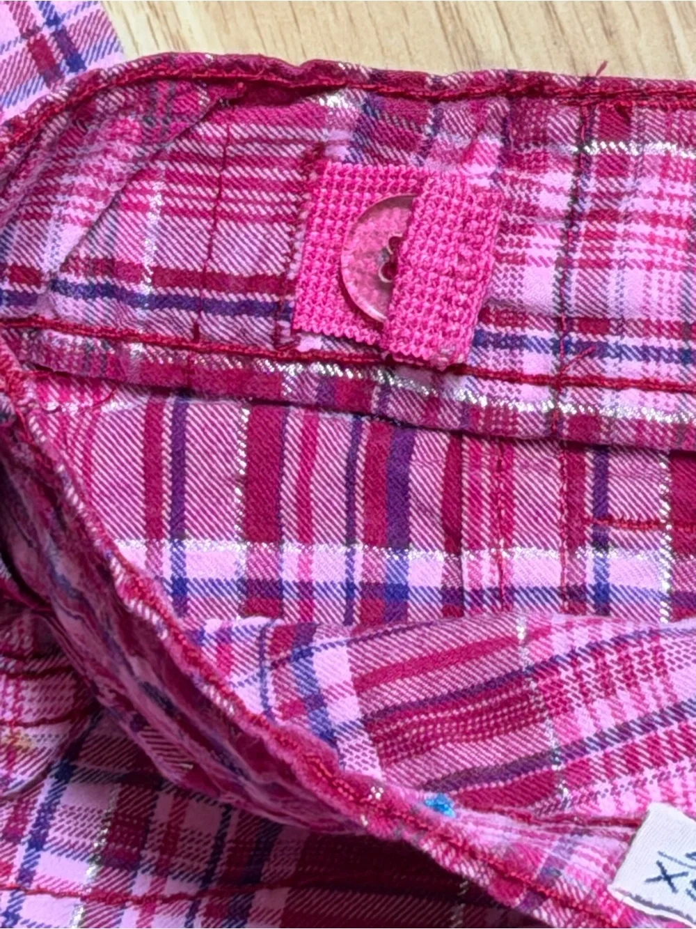 The Children’s Place Girls Pink Plaid Cargo Pants Zip Pockets Size 6X/7